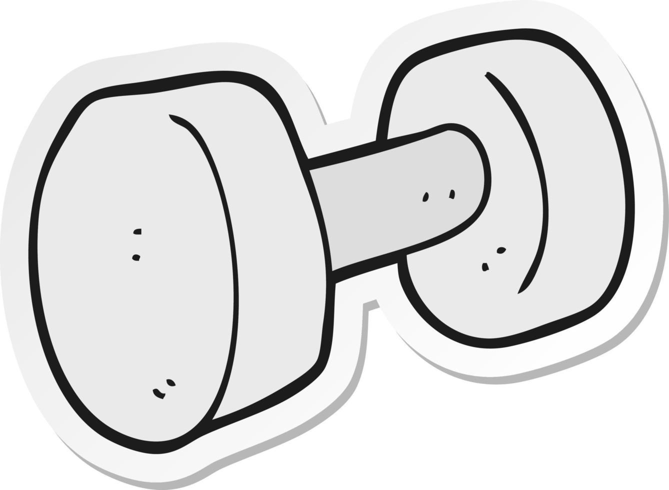 sticker of a cartoon dumbbell vector