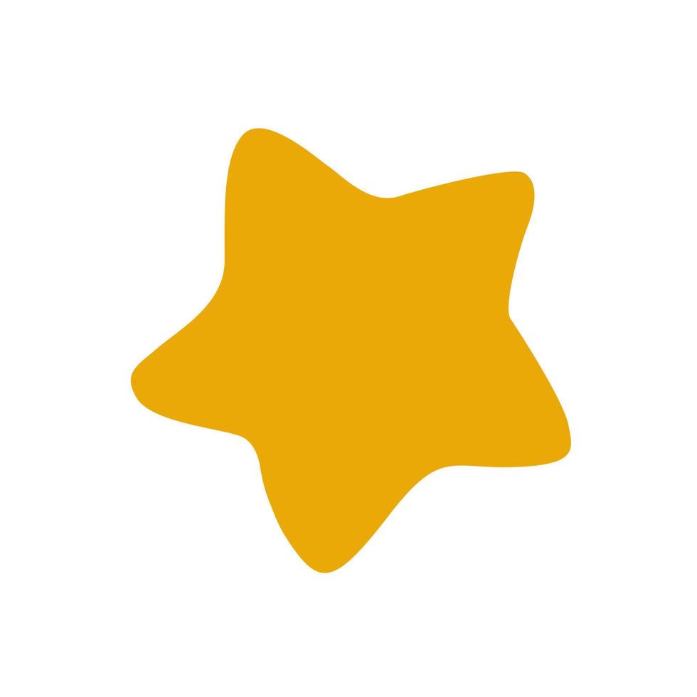 Yellow star. Flat style. vector