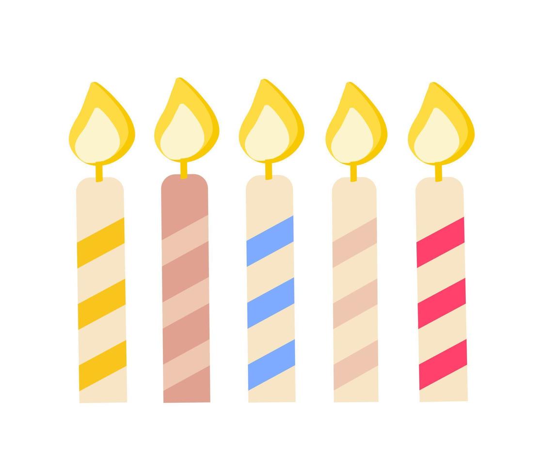 set colorful birthday candle. vector