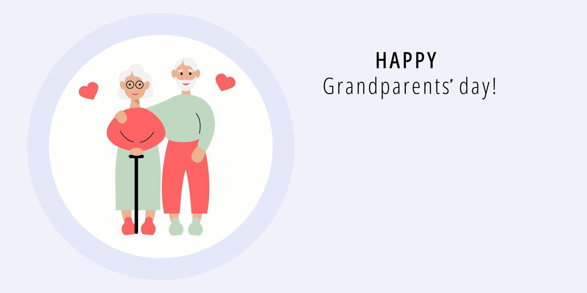 Happy Grandparents Day Greeting Card. Text for your place. Vector Illustration for card, postcard, poster, banner.