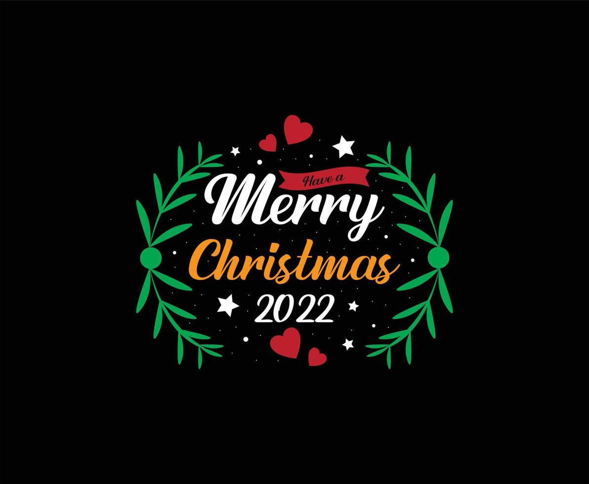 feliz navidad 2022 vector diseño de camiseta