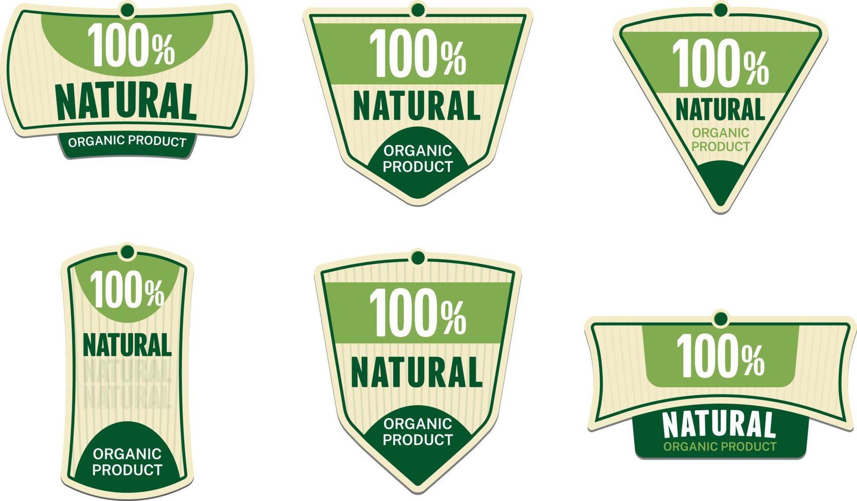 100 percent organic natural product tag sticker vector