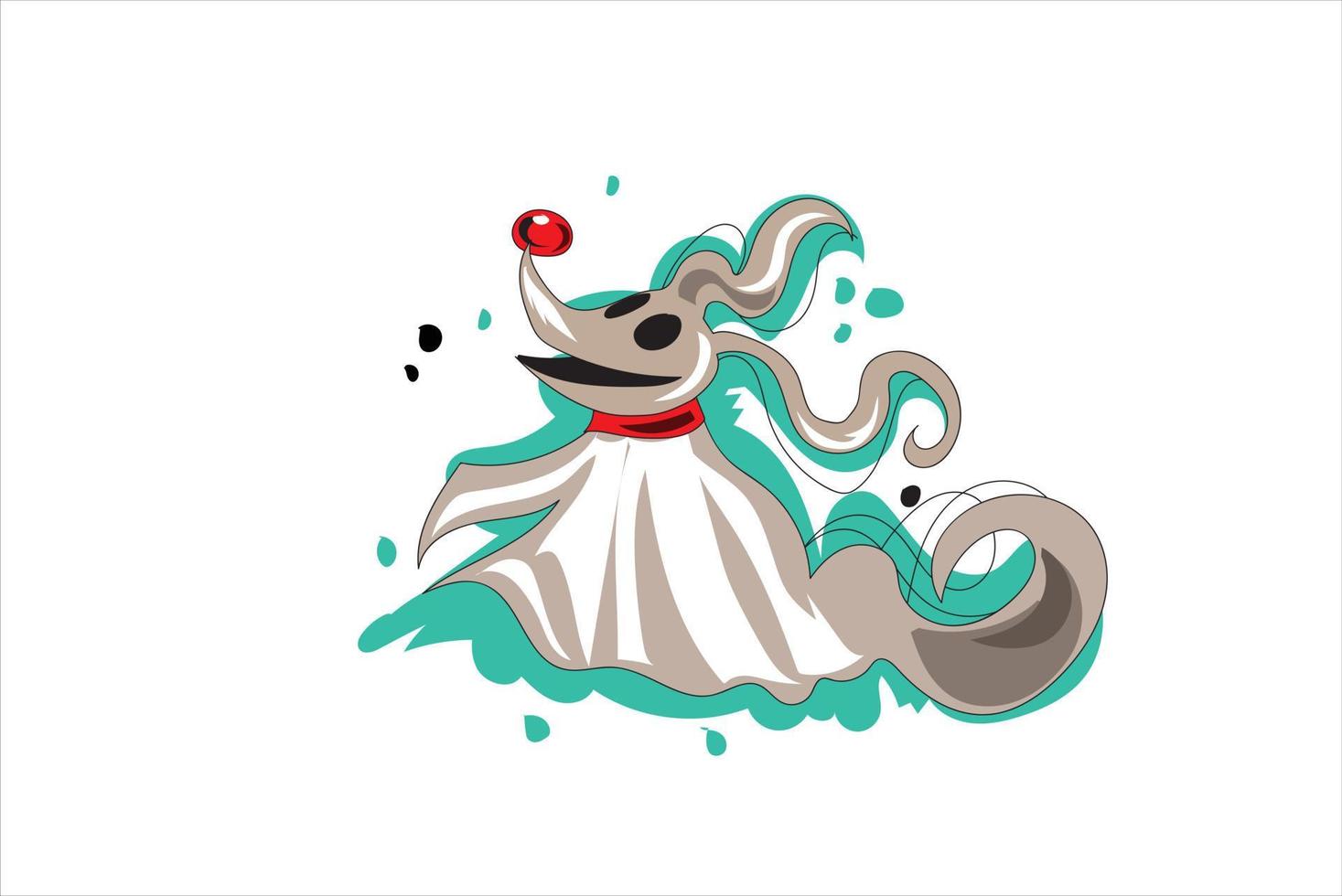 ilustración de mascota fantasma divertida en vector