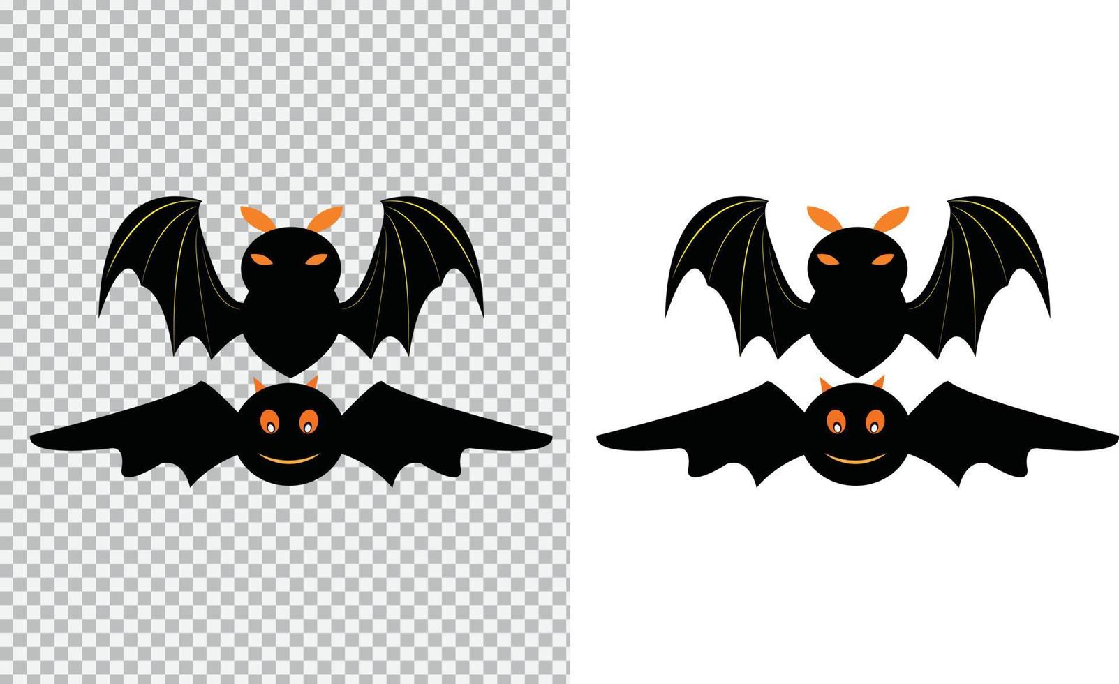 diseño de vector de vampiro de silueta de murciélago negro de halloween