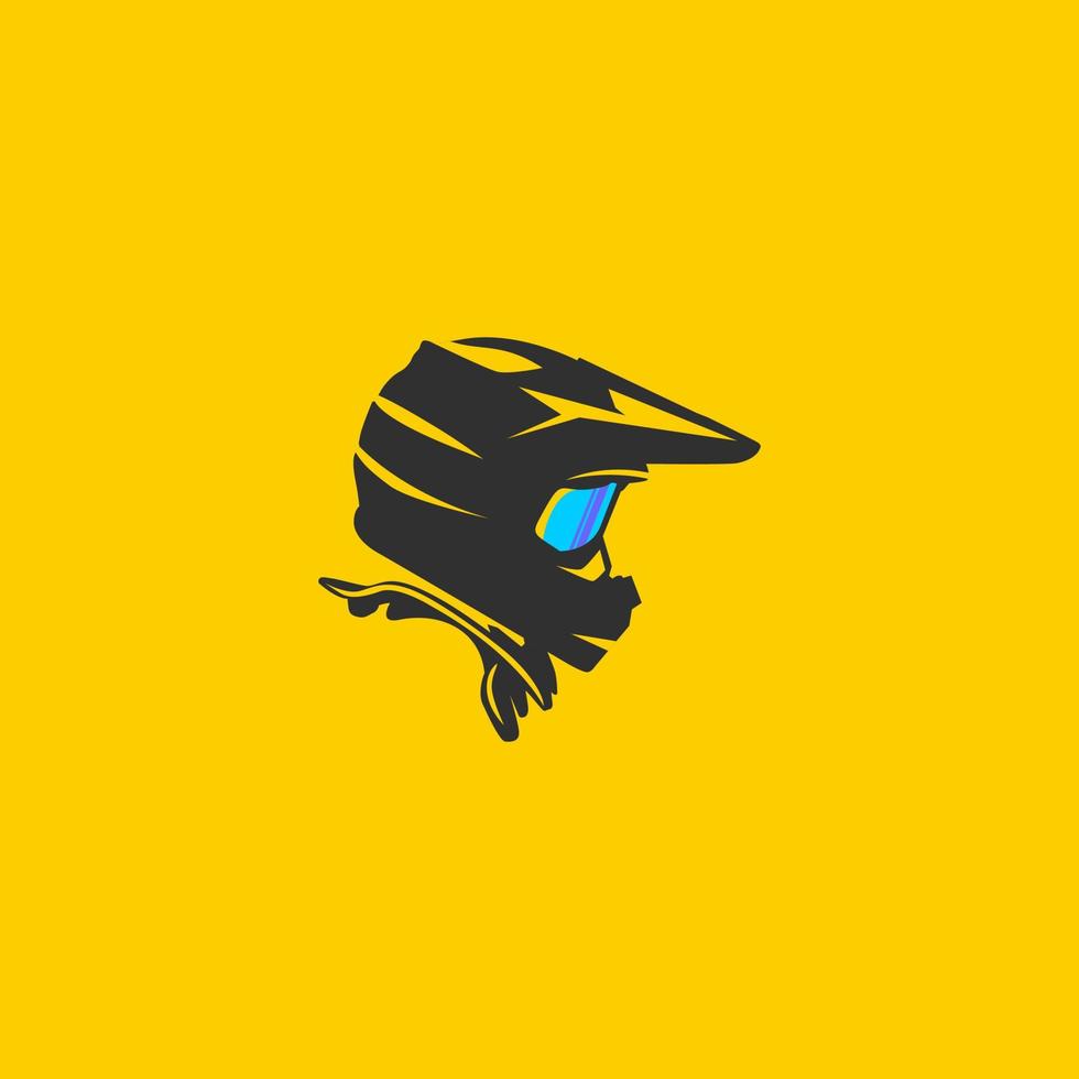 Motocross helmet logo concept illustration. simple motocross helmet vector