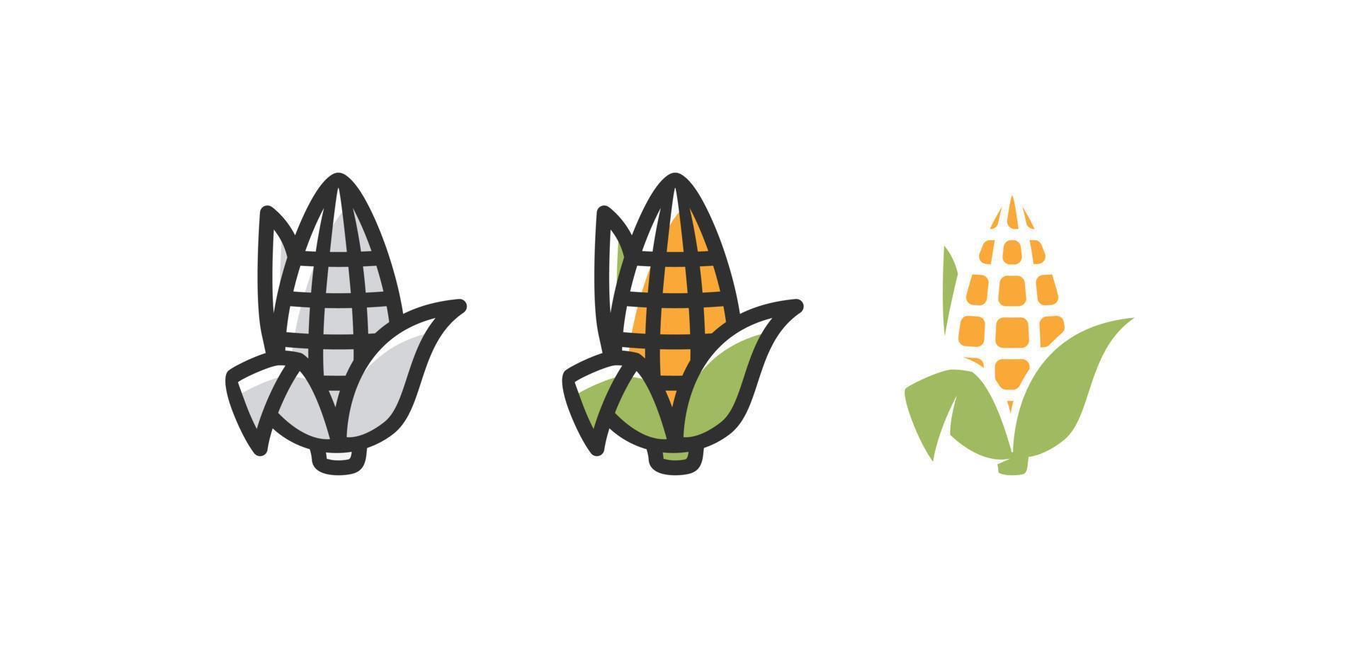 diseño de maíz con concepto de 3 variaciones vector