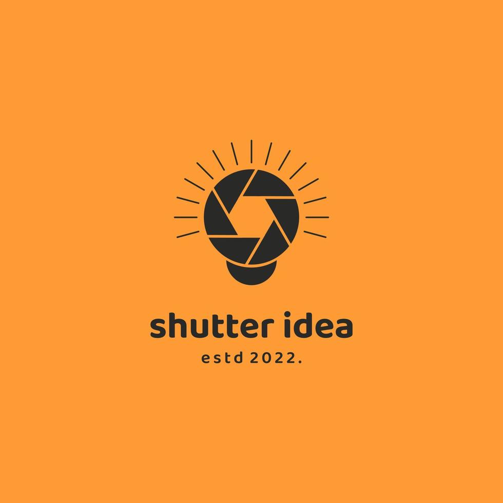 shutter idea logo. shutter inspiration logo icon template, shutter combine with lamp logo concept vector