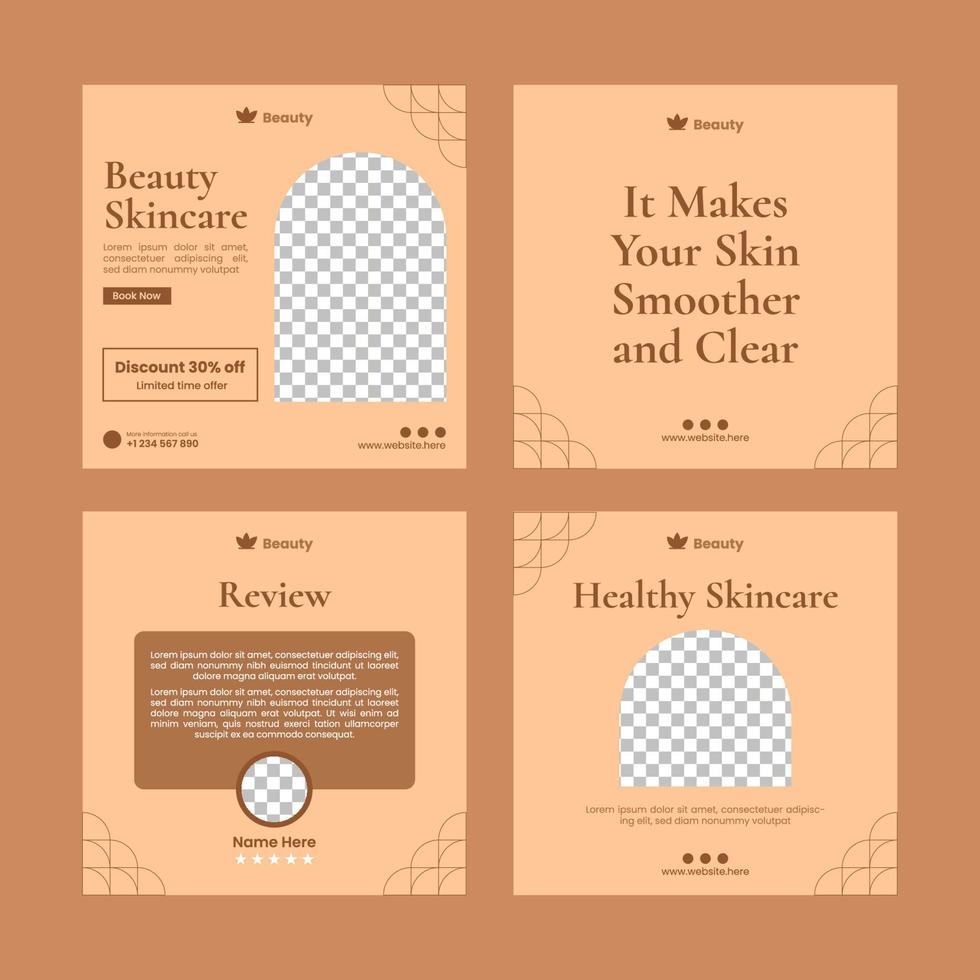 Skincare beauty social media post template vector