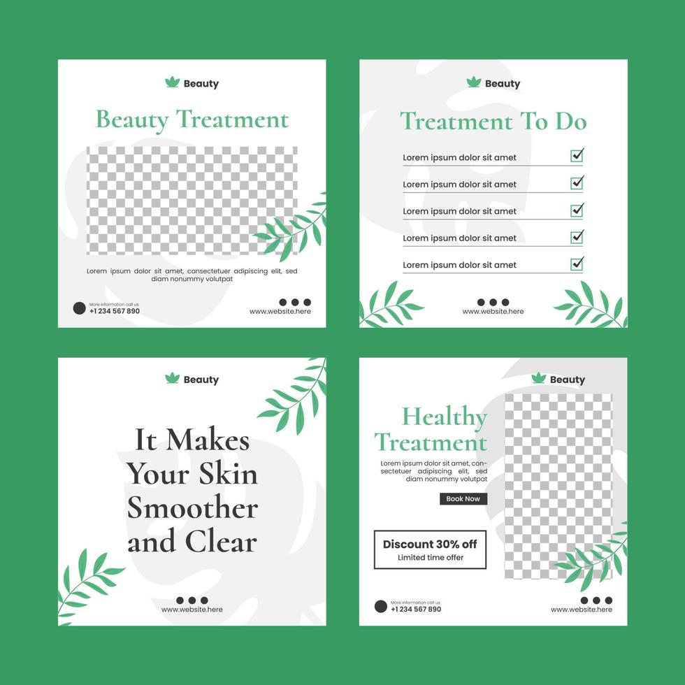 Health and beauty social media post template vector