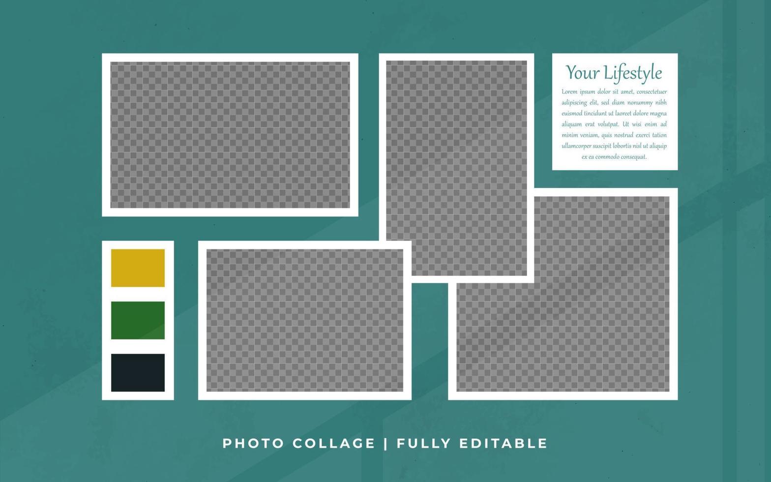 Health lifestyle photo frame mockup vector