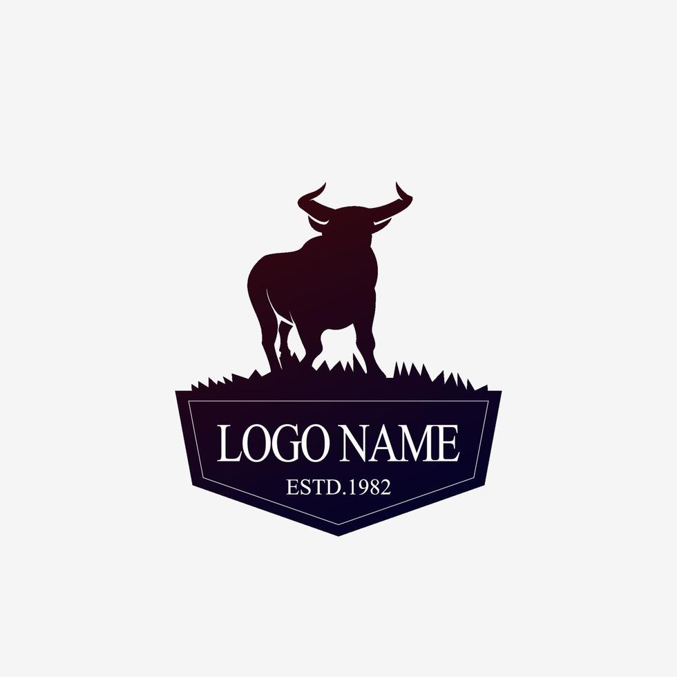 luxury bull logo. bull logo. Bull logo badge emblem sign isolated. bull. vector