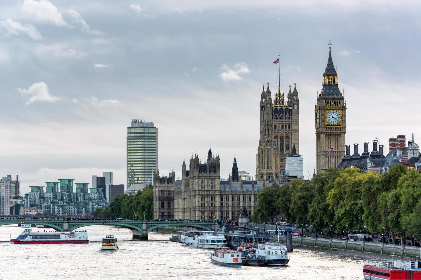 LONDON - NOVEMBER 3. View along the River Thames in London on November 3, 2013,. Unidentified people photo