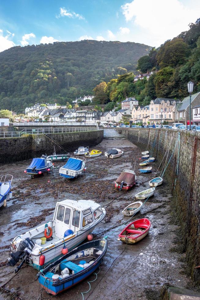 Lynmouth, Devon, UK. View of the harbour at low tide in Lynmouth, Devon photo