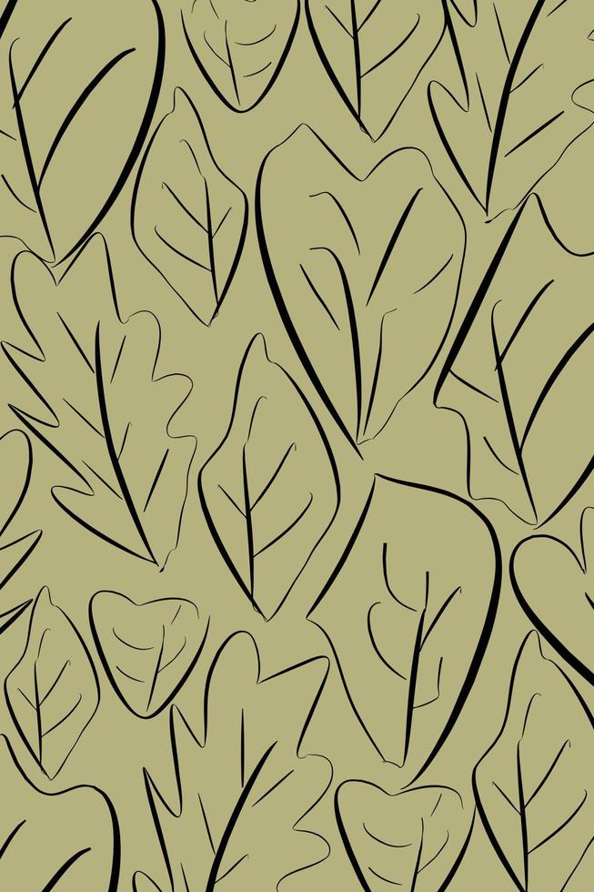 Fall, autumn season dry leaves botanical botanic pattern. Organic hand drawn flat foliage elements. vector