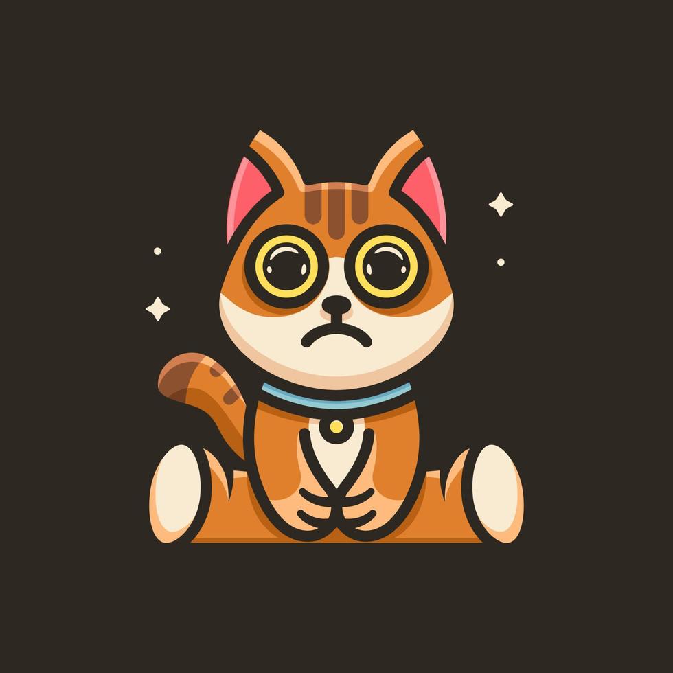 CUTE CAT STARS LOGO vector
