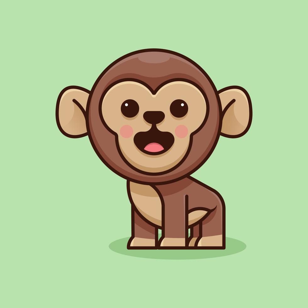 cute monkey for icon, logo and illustration vector