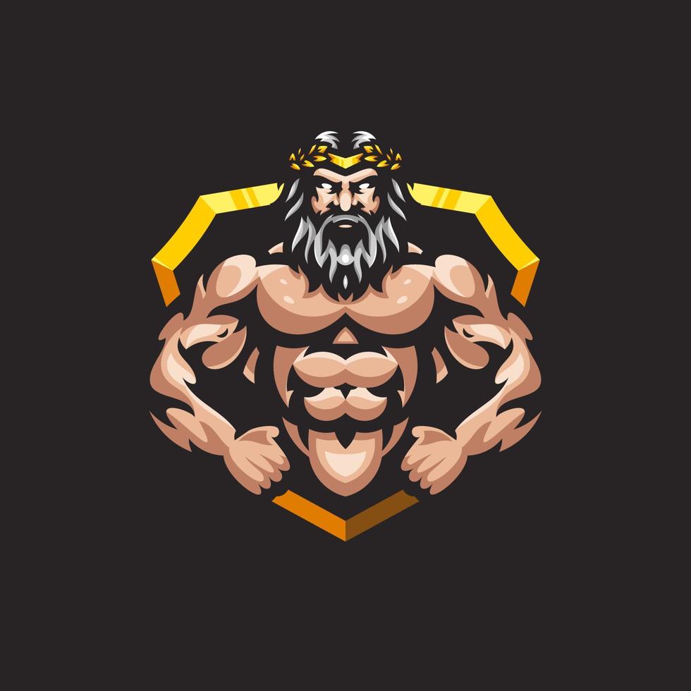 logotipo de la mascota de zeus vector