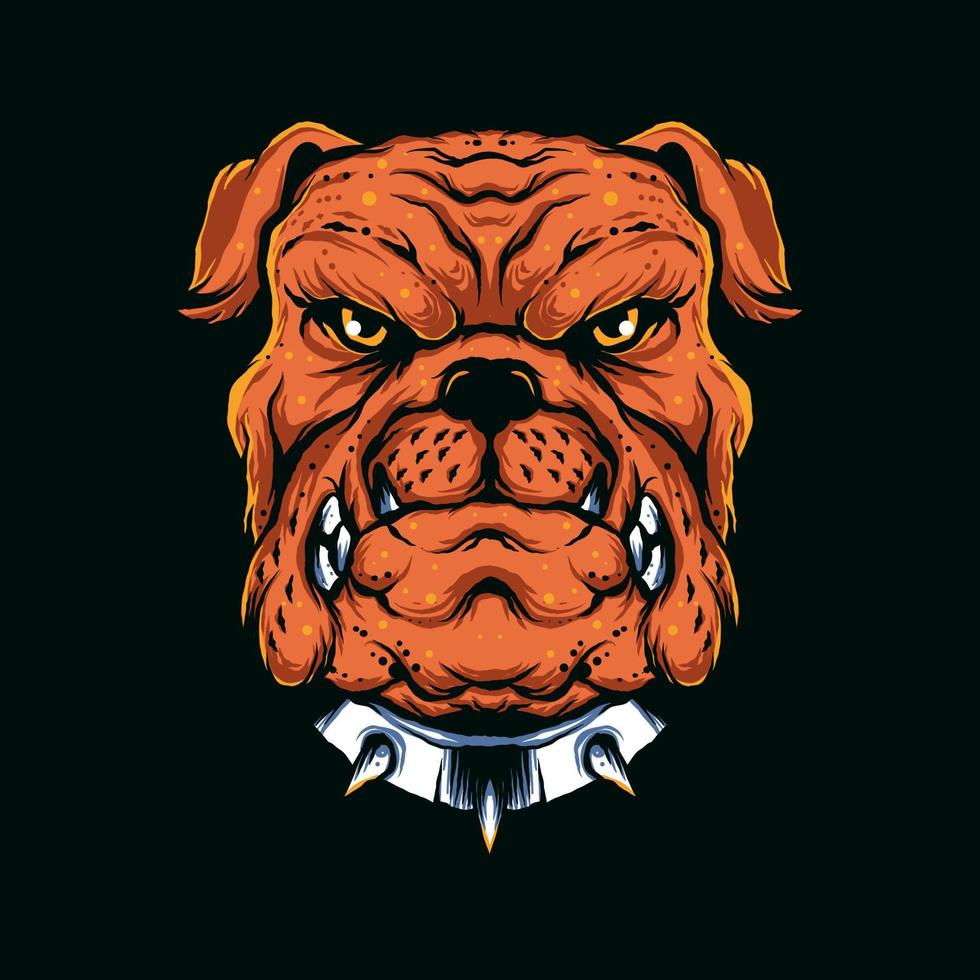 ilustración de bulldog enojado vector