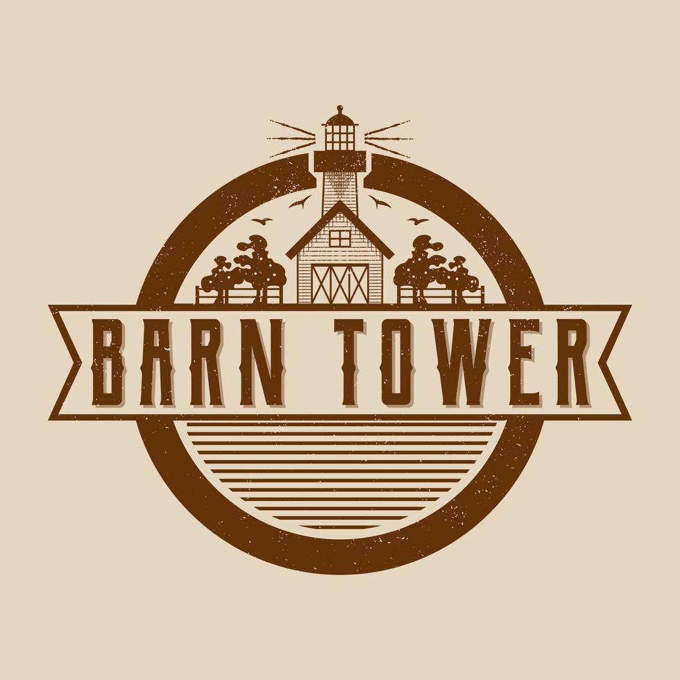 BARN TOWER VINTAGE LOGO vector