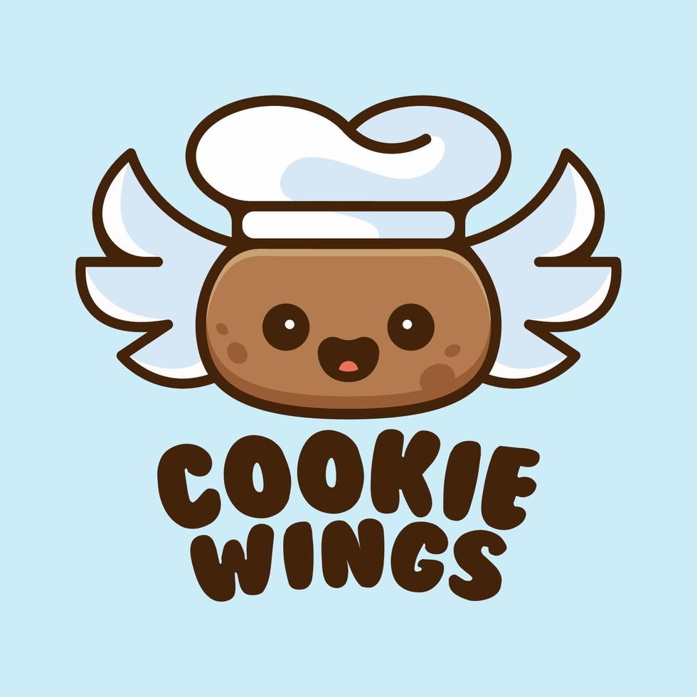 logotipo lindo de la mascota del chef de galletas vector