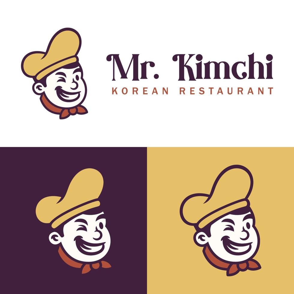 logotipo lindo de la mascota del chef vector