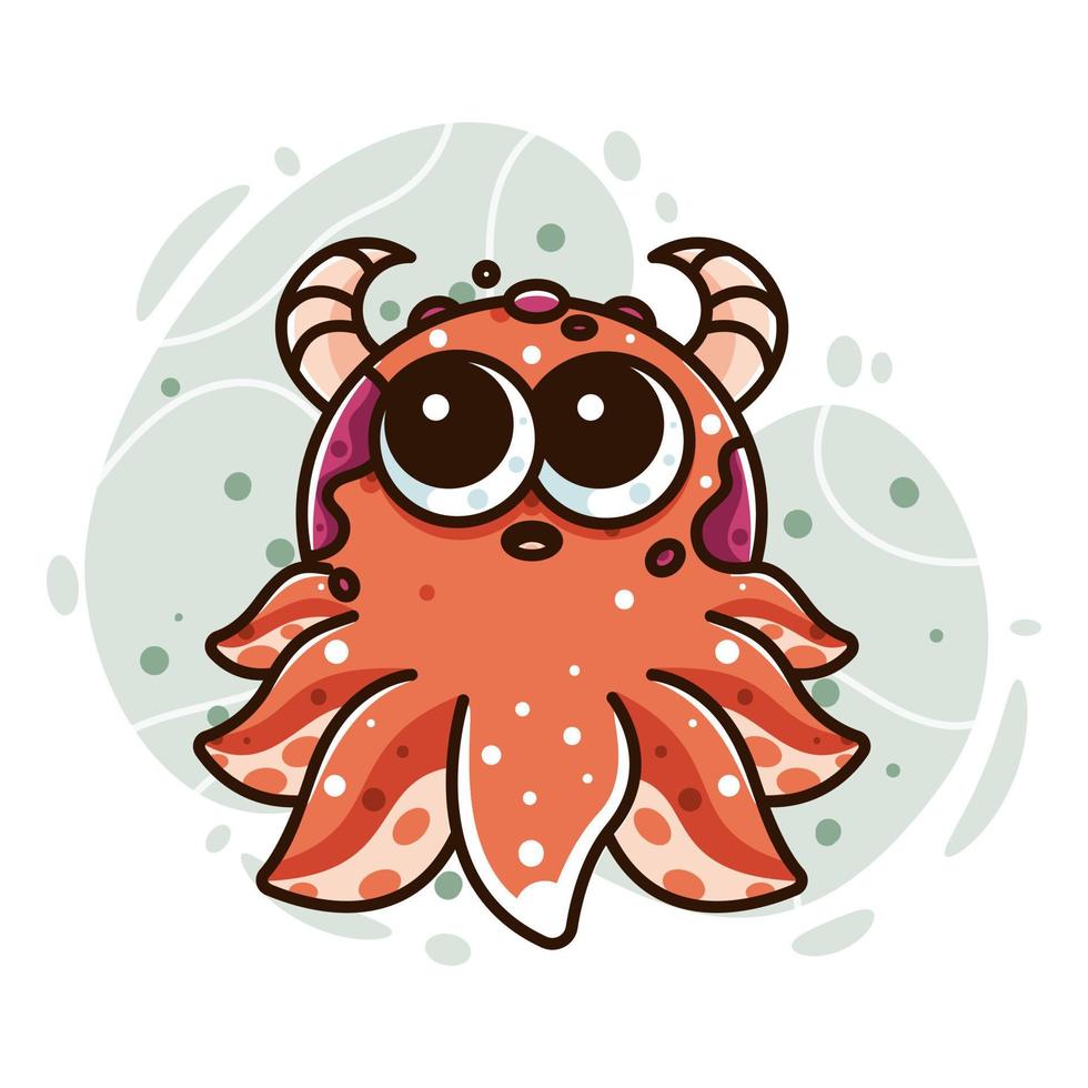 lindo monstruo pulpo vector