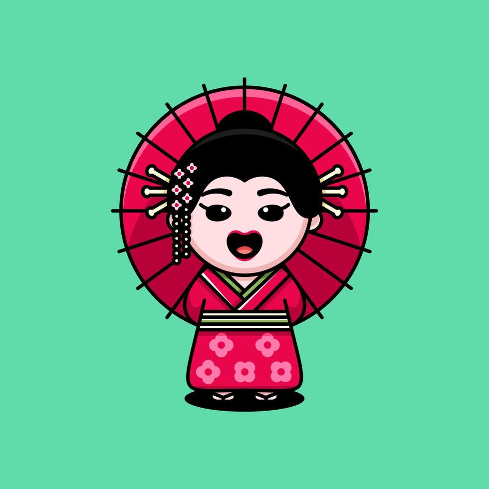 linda geisha japón vector