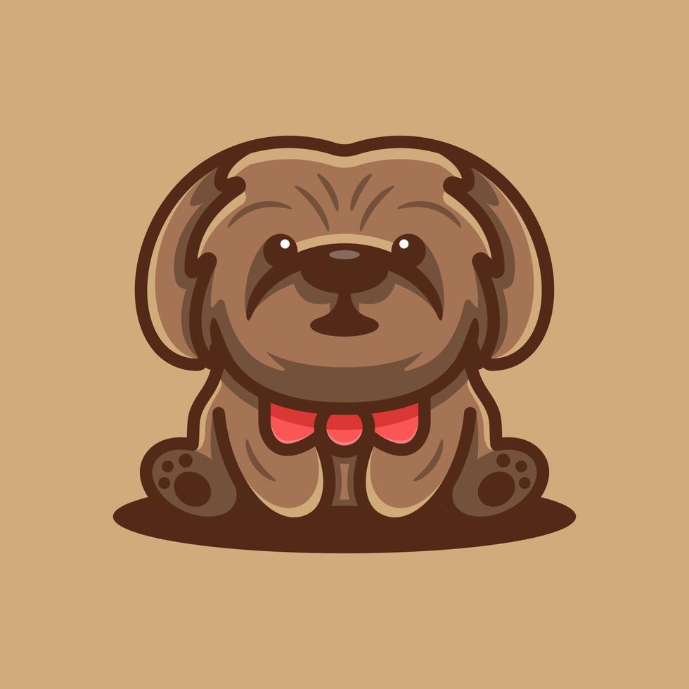 cute poodle dog logo vector