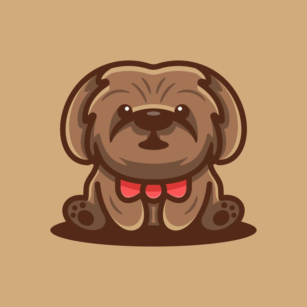 lindo logotipo de perro caniche vector