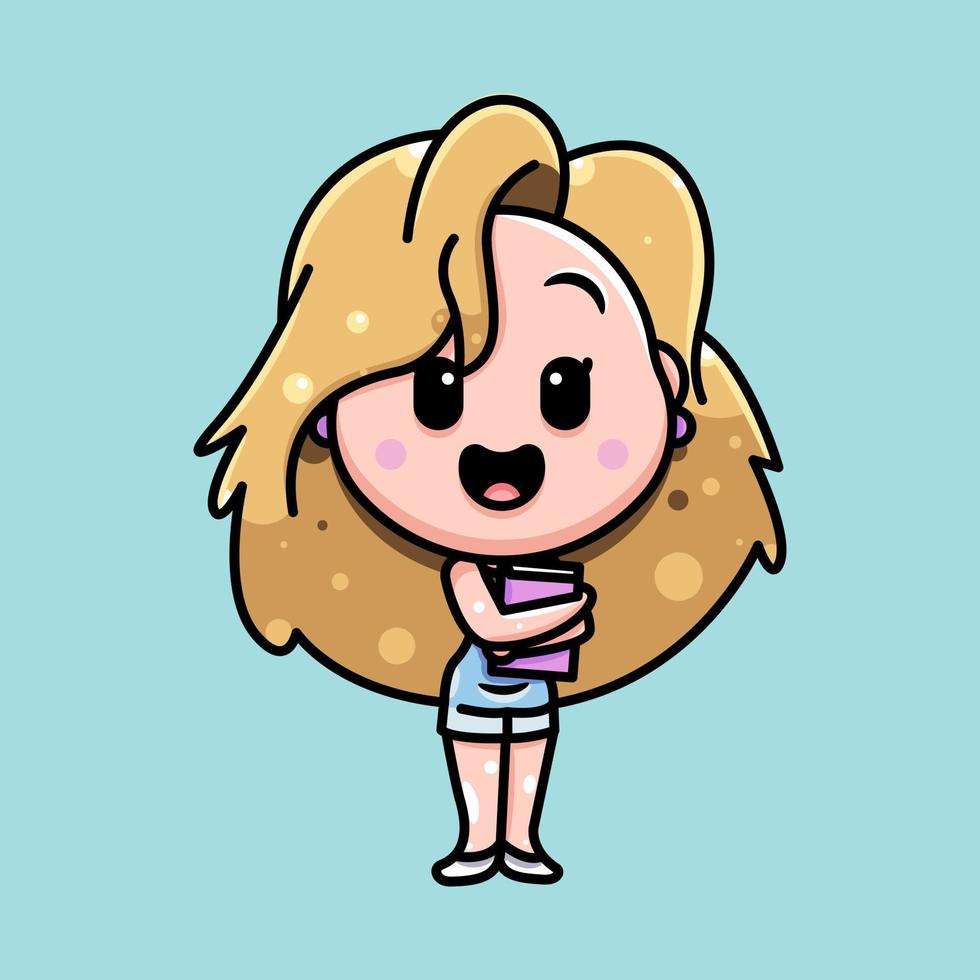 cute girl student vector