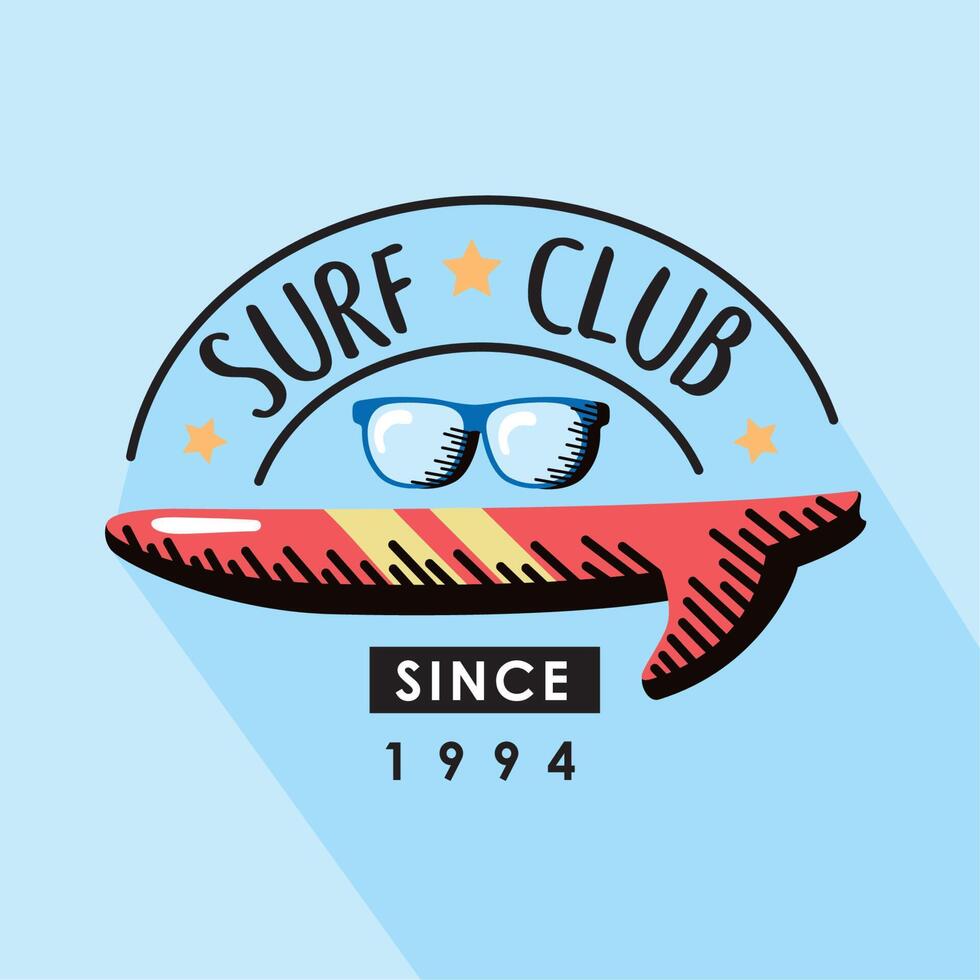 surf club postcard vector