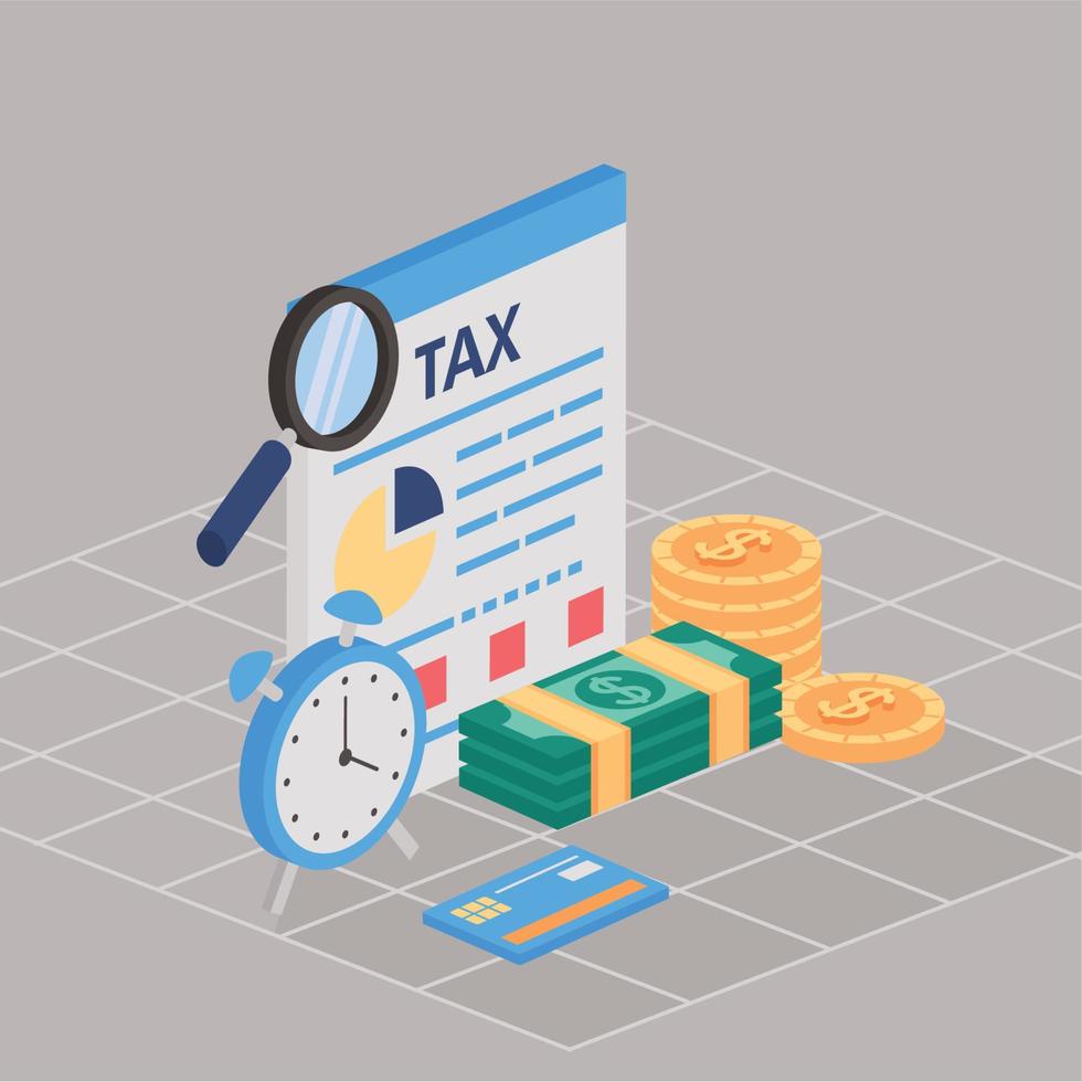 document and tax icons vector