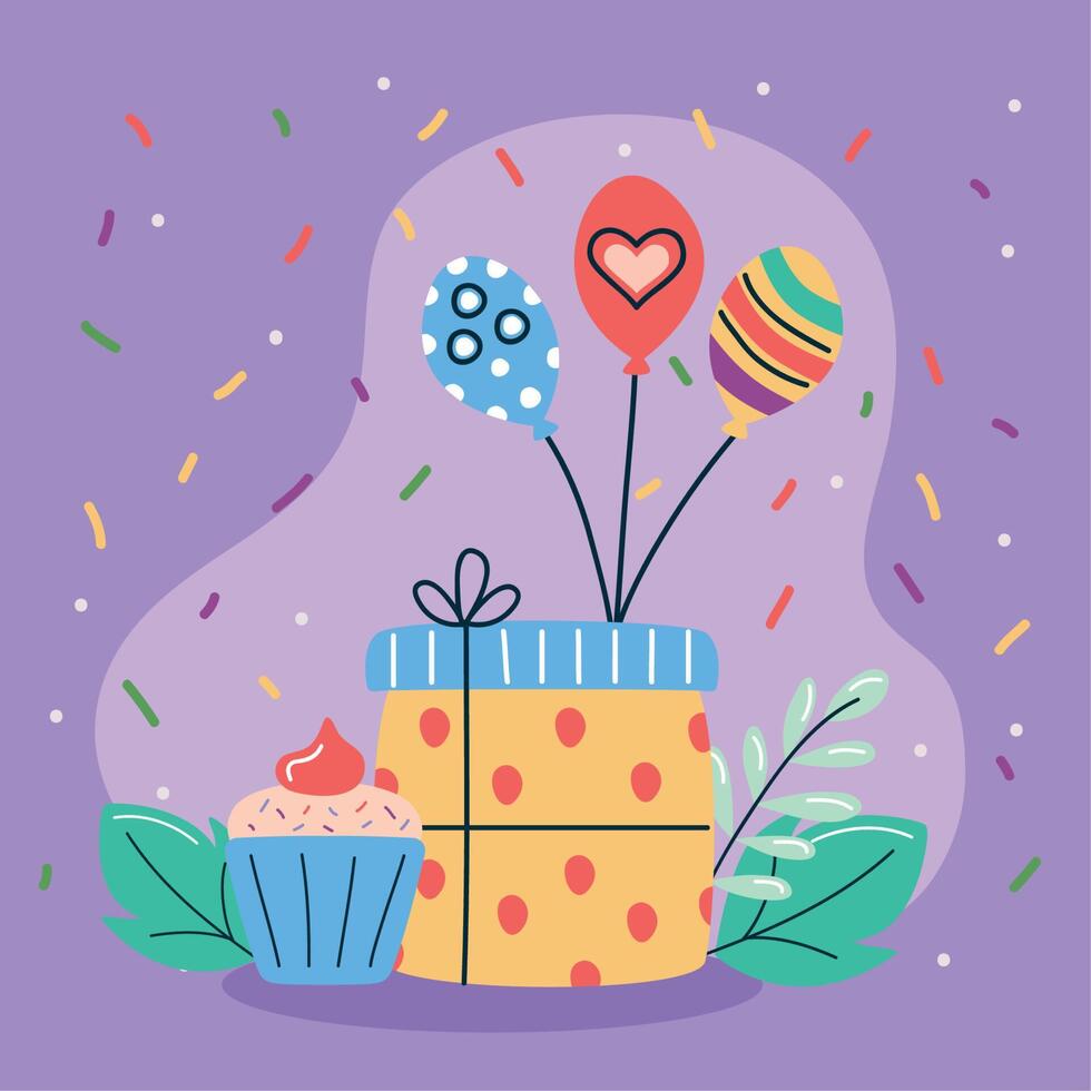 gift and birthday icons vector