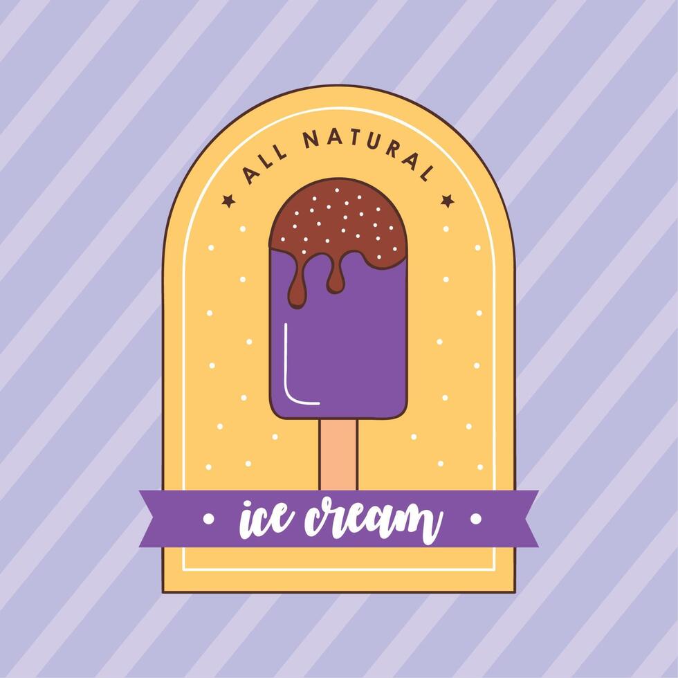 ice cream stamp vector