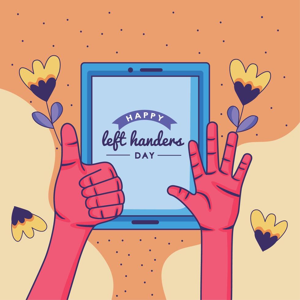 left handers day lettering 11123803 Vector Art at Vecteezy