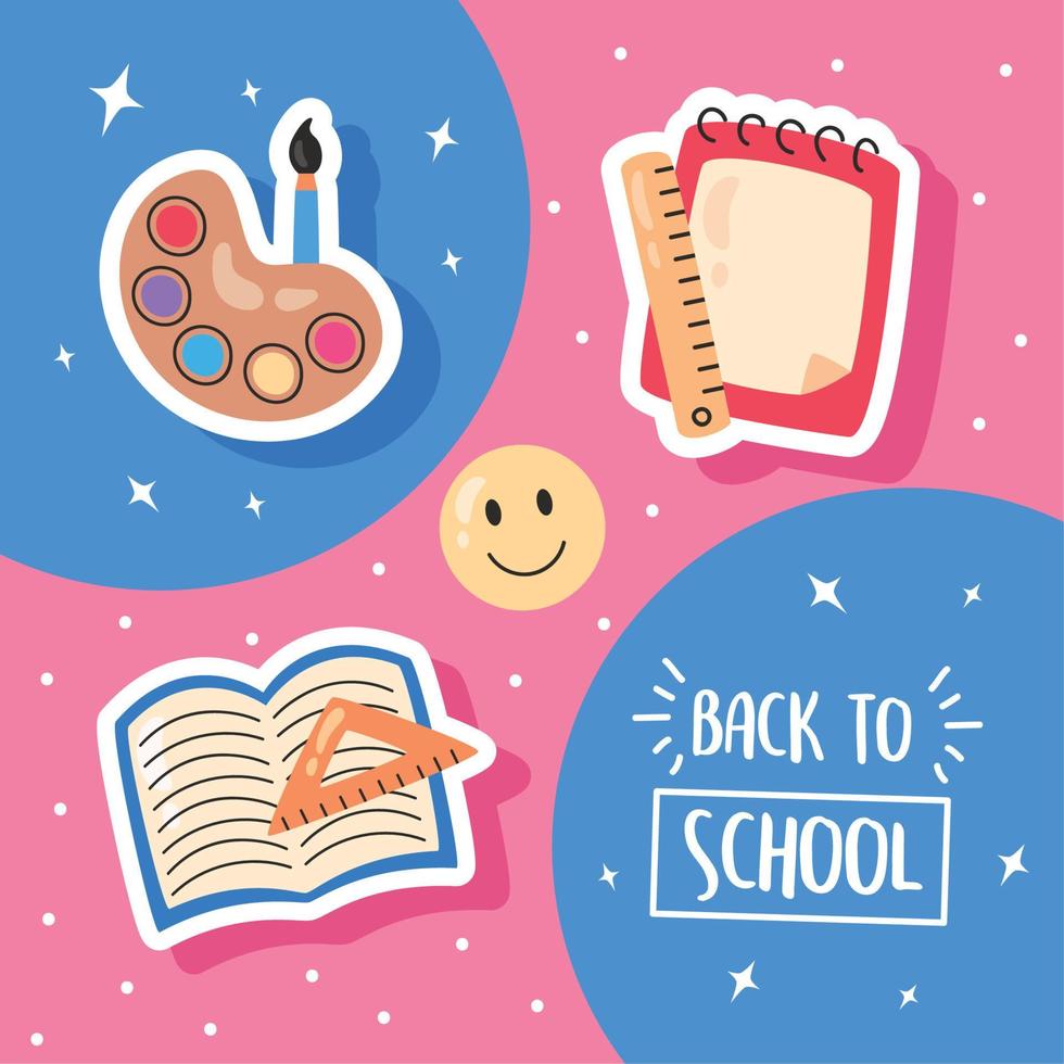 back to school lettering card vector