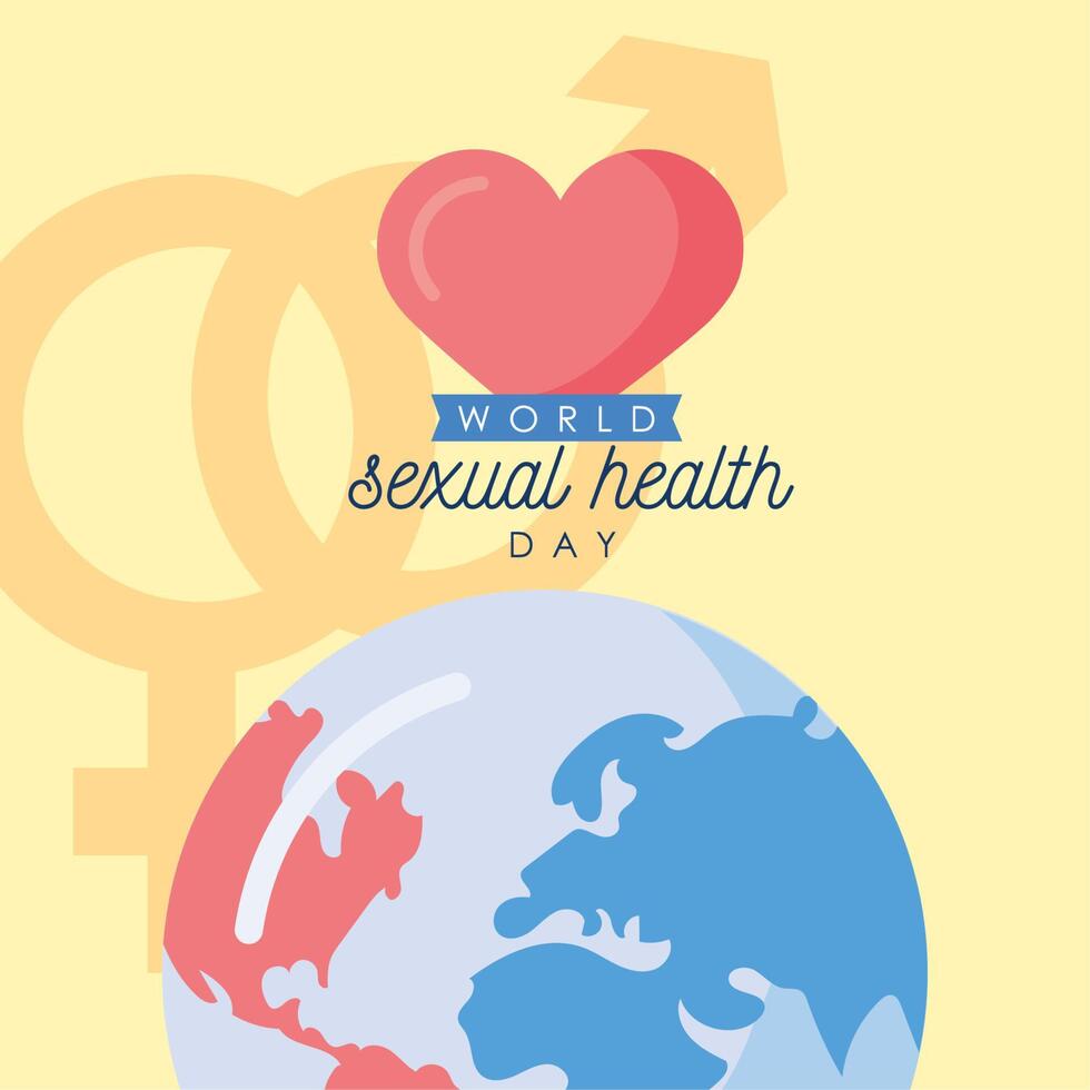 sexual health day postcard vector