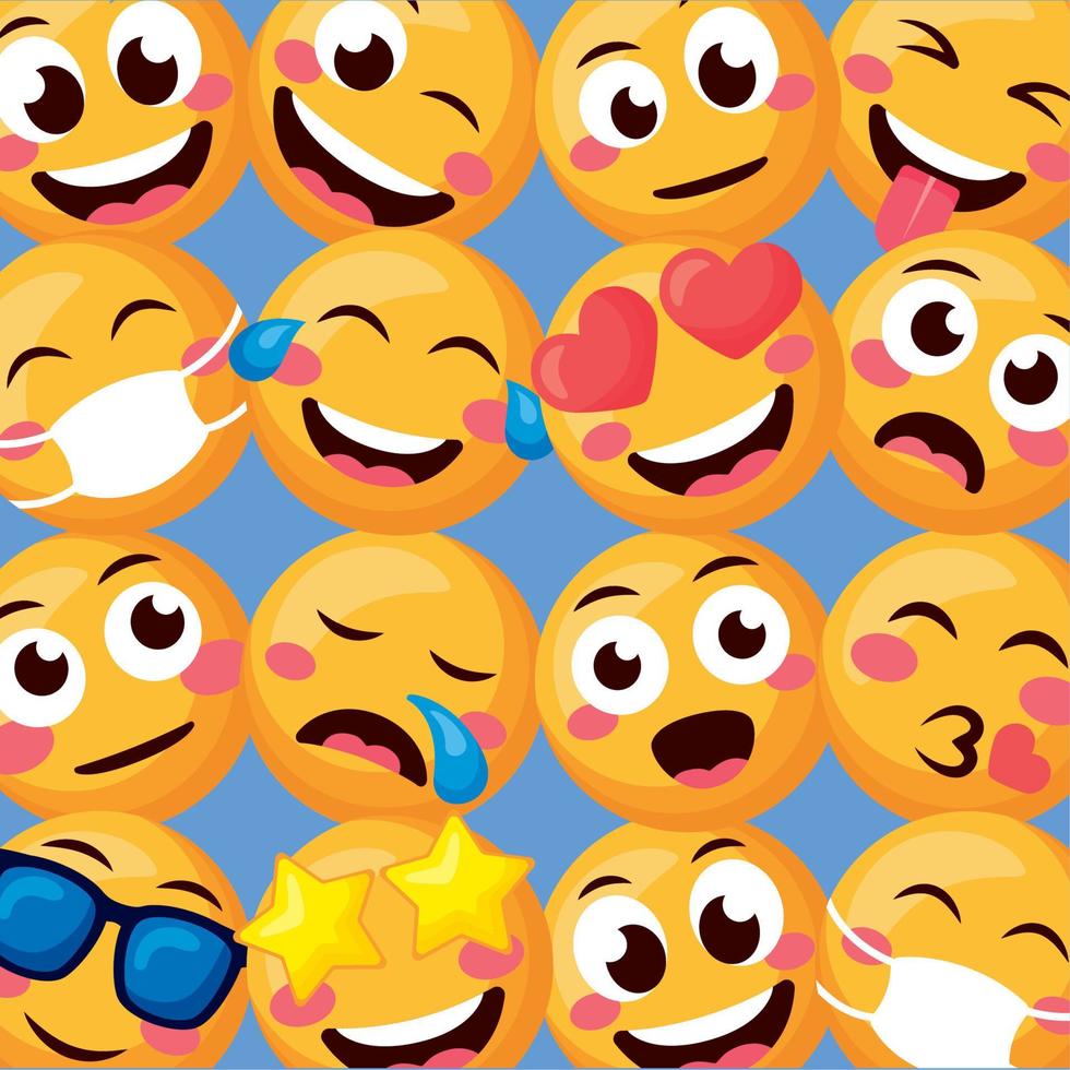 patrón de sentimientos emojis vector