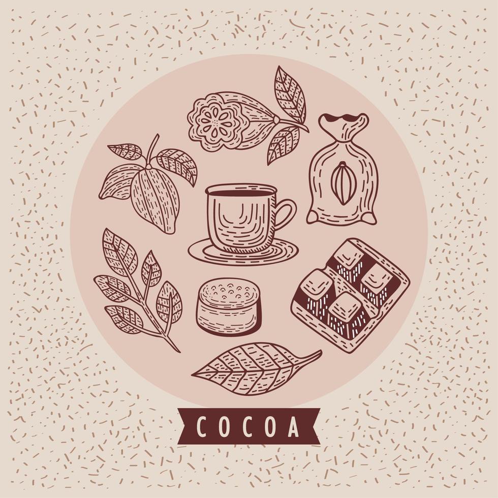 diseño de letras de cacao vector
