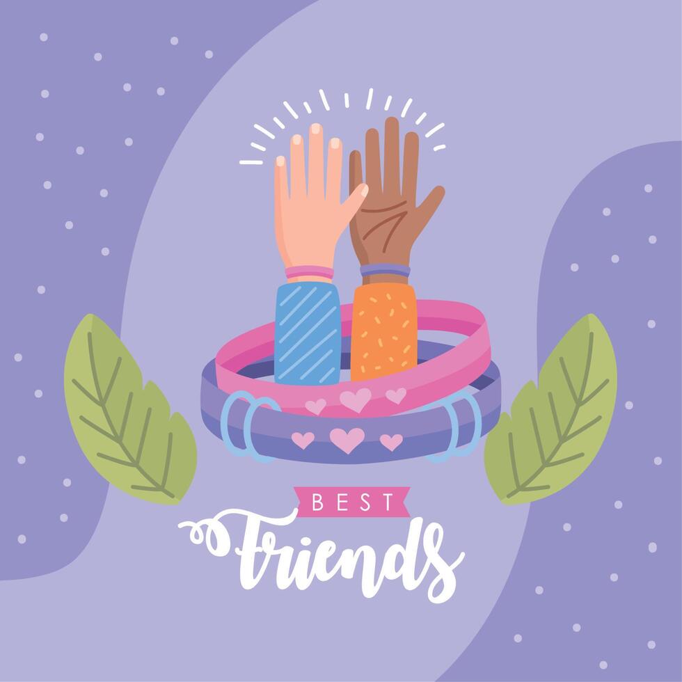 best friends lettering vector