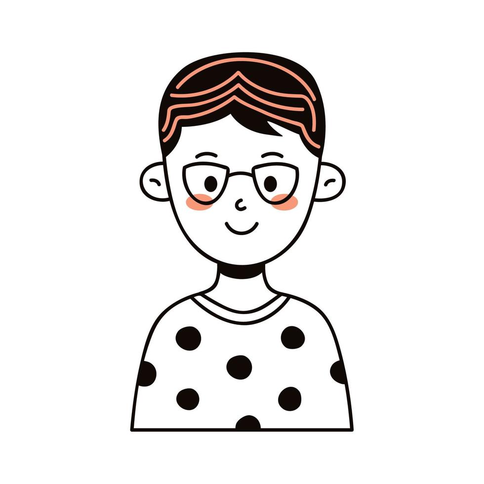 man wearing eyeglasses character vector