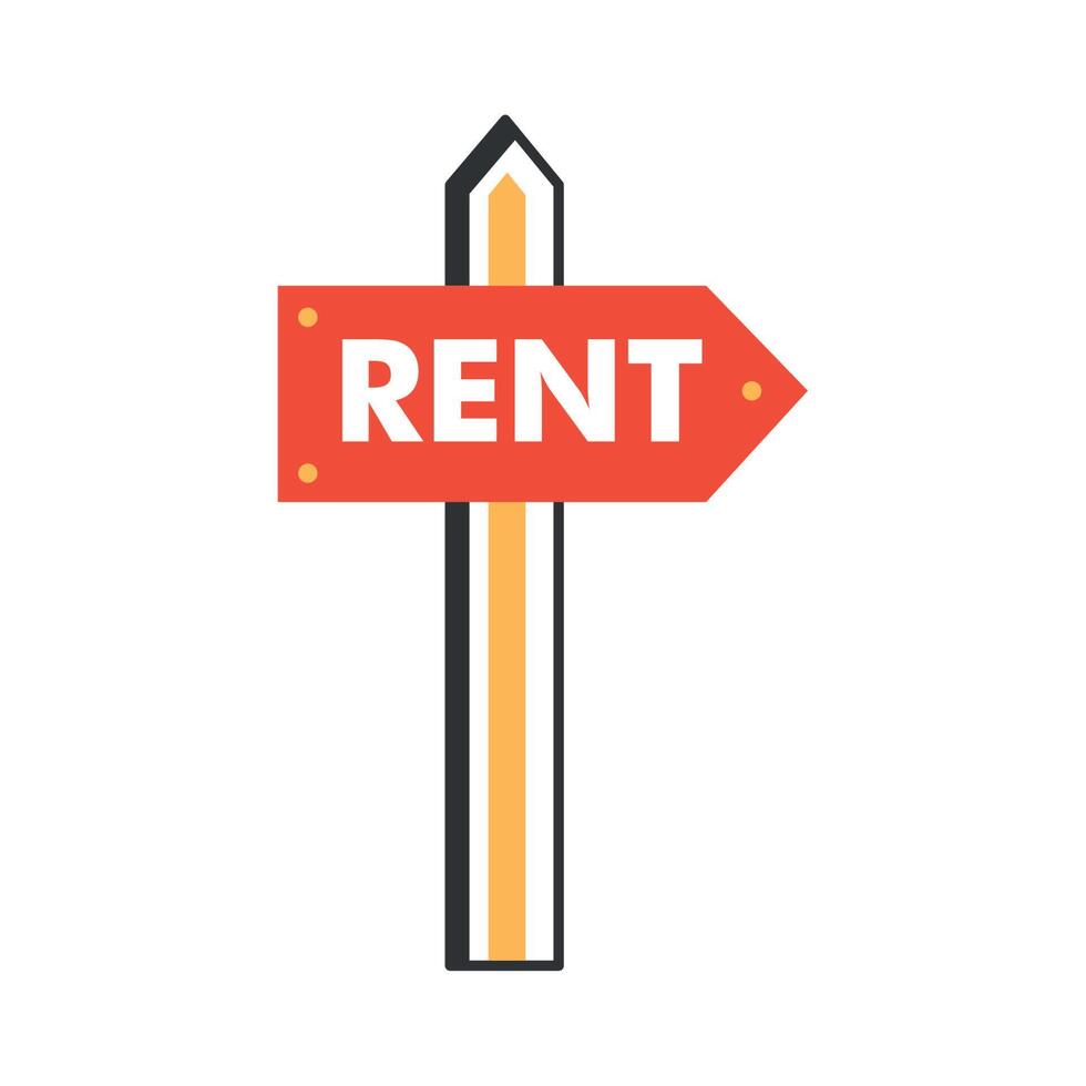 wooden rent label arrow 11123912 Vector Art at Vecteezy