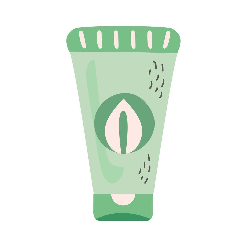 producto cosmético de tubo verde vector