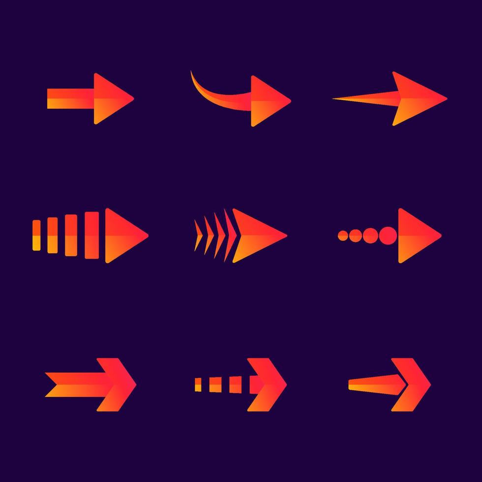 Arrow Icon Set Collection vector