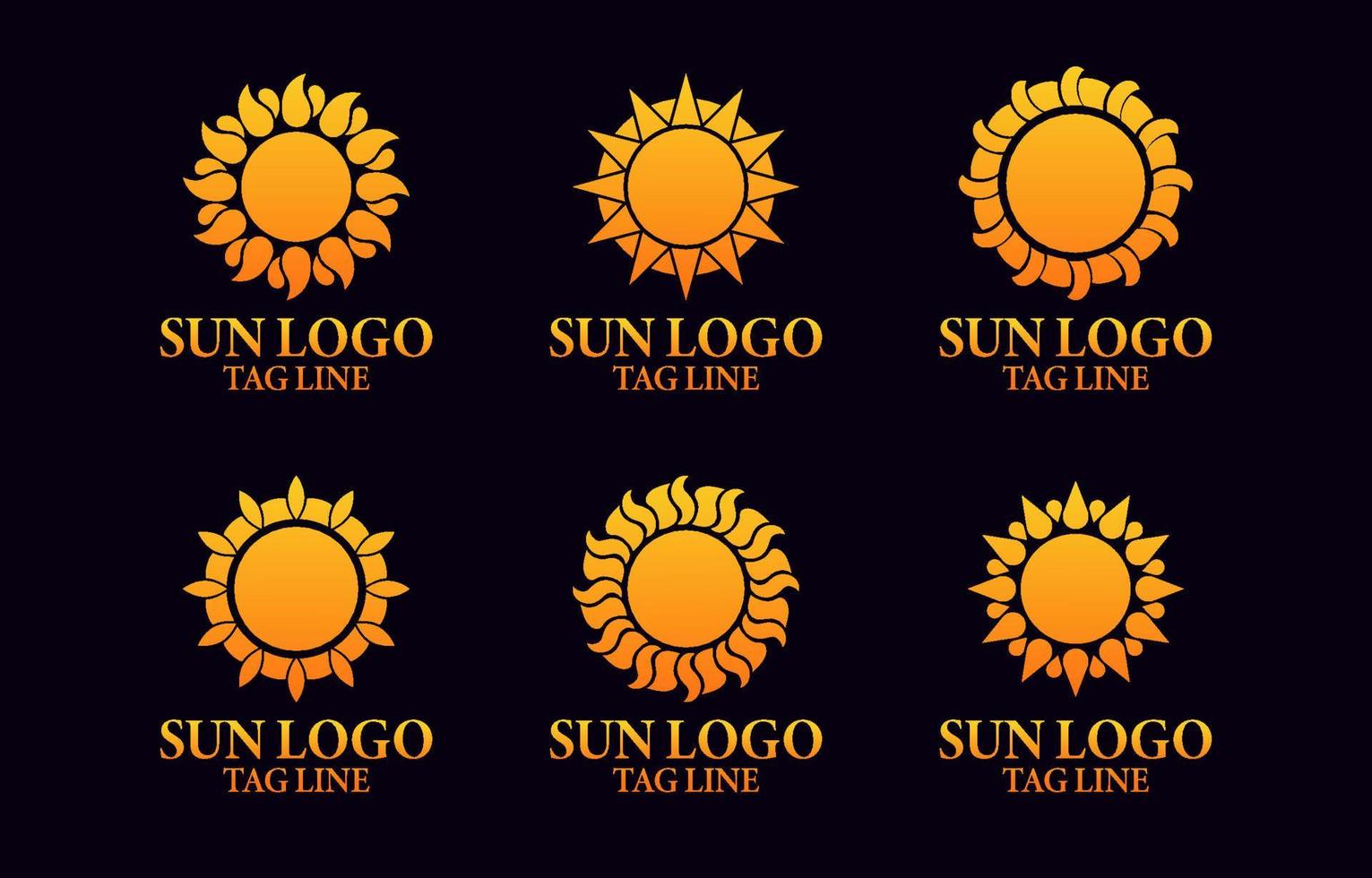 Sun Logo Set Collection vector