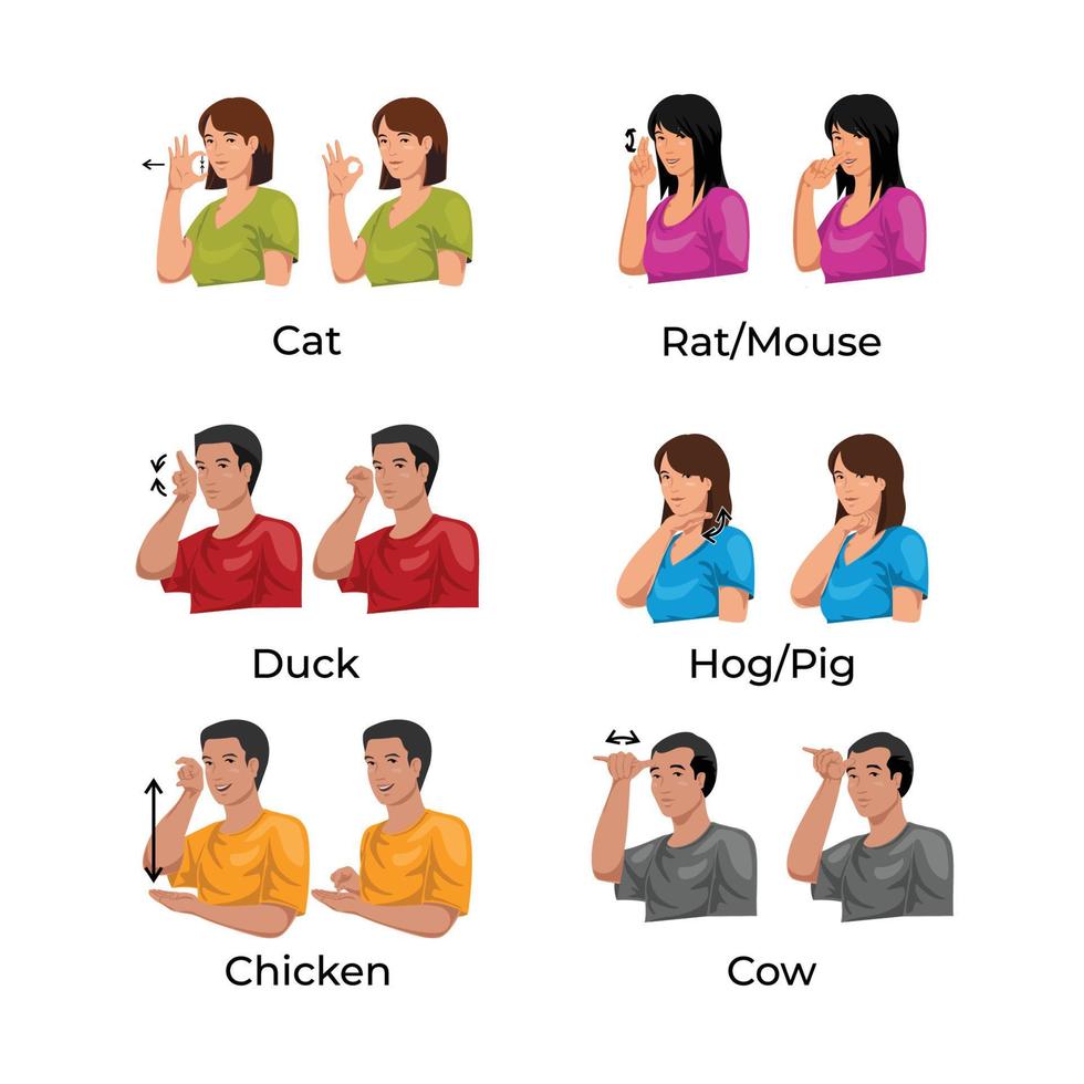 Animal Sign Language vector