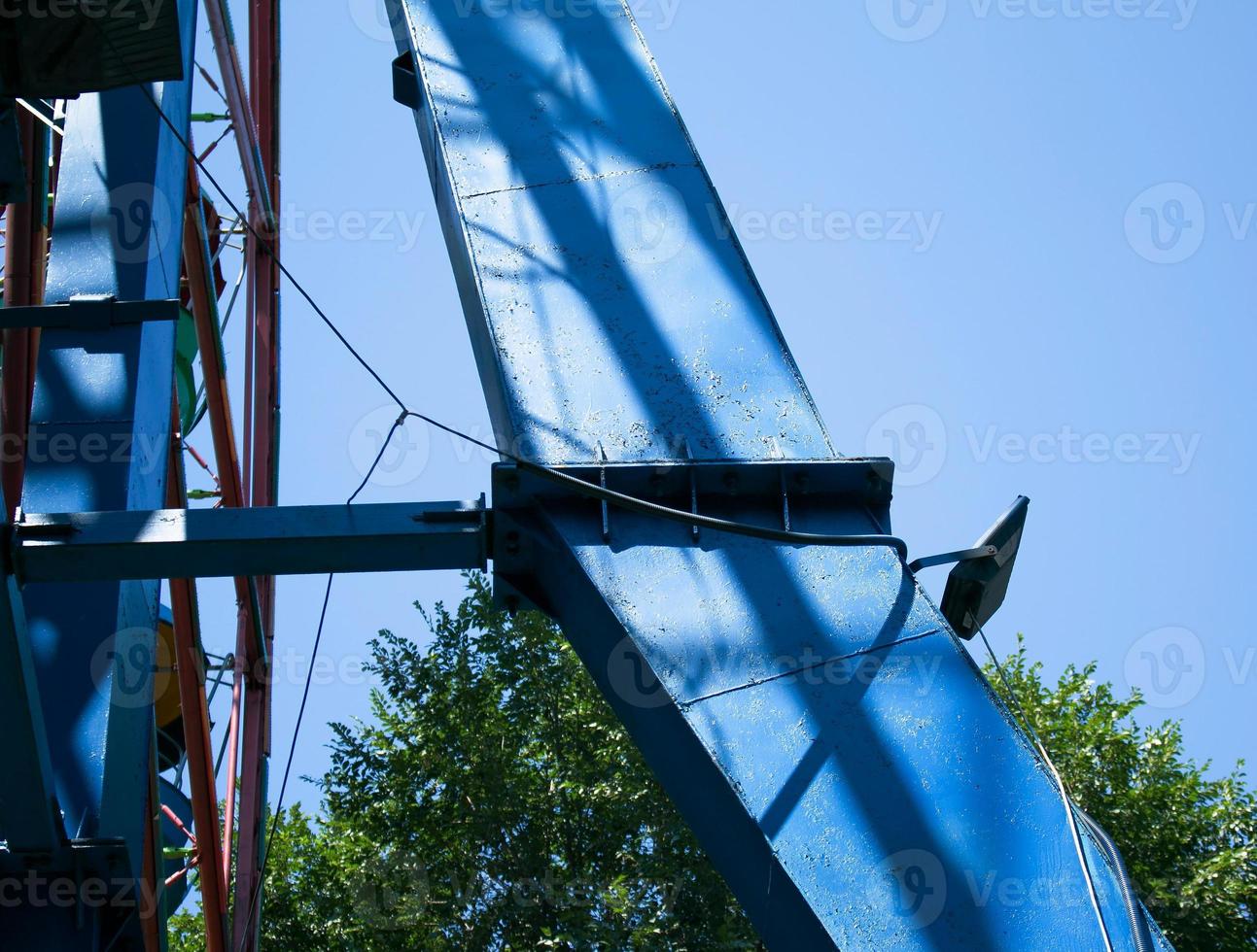 Old Soviet era Ferris wheel in a park in Dnepropetrovsk, Ukraine. Structural elements. photo
