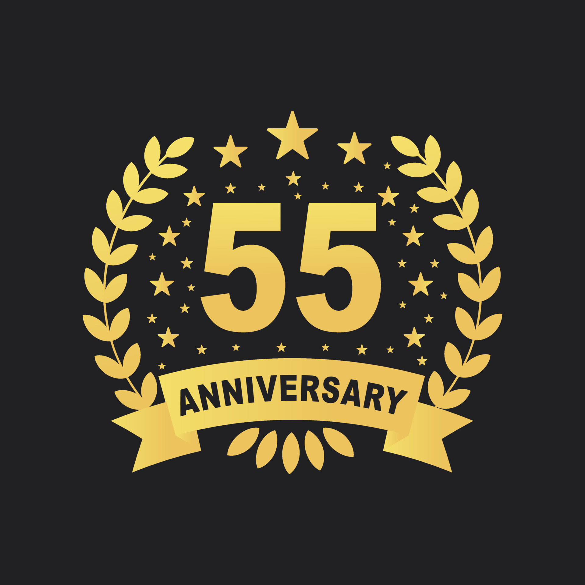 55 Anniversary Celebration Design Luxurious Golden Color 55 Years 55-anniversary-celebration-design-luxurious-golden-color-55-years