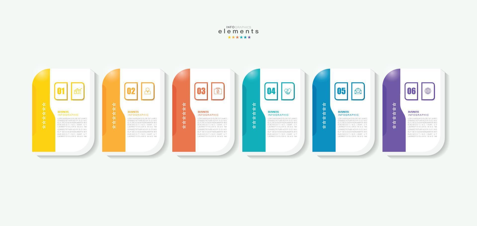 vector illustration Infographic design template with icons and 6 options or steps. Can be used for process, presentations, layout, banner,info graph.