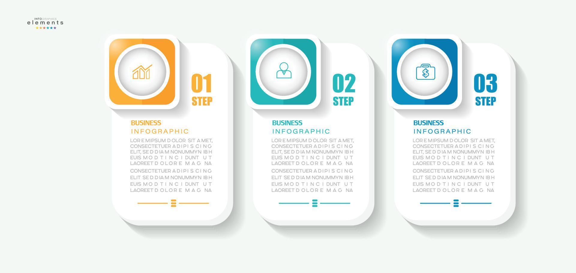 vector illustration Infographic design template with icons and 3 options or steps. Can be used for process, presentations, layout, banner,info graph.